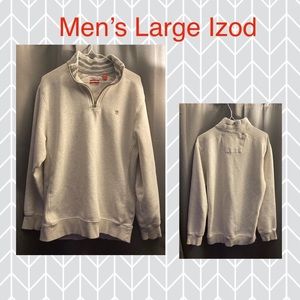 Izod Men’s 1/4 zip Mock Sweater Cream Colored